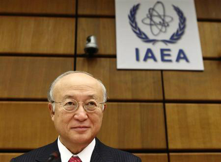 AIEA e Irã assinam termo conjunto sobre cooperação nuclear Diretor-geral da Agência Internacional de Energia Atômica (AIEA), Yukiya Amano, durante encontro de representantes na sede da entidade, em Viena.