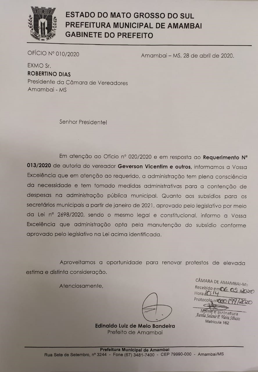 Negado pedido para revogar aumento salarial de secretários municipais