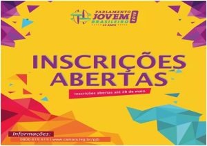 Abertas as inscrições para a 15ª edição do Parlamento Jovem Brasileiro