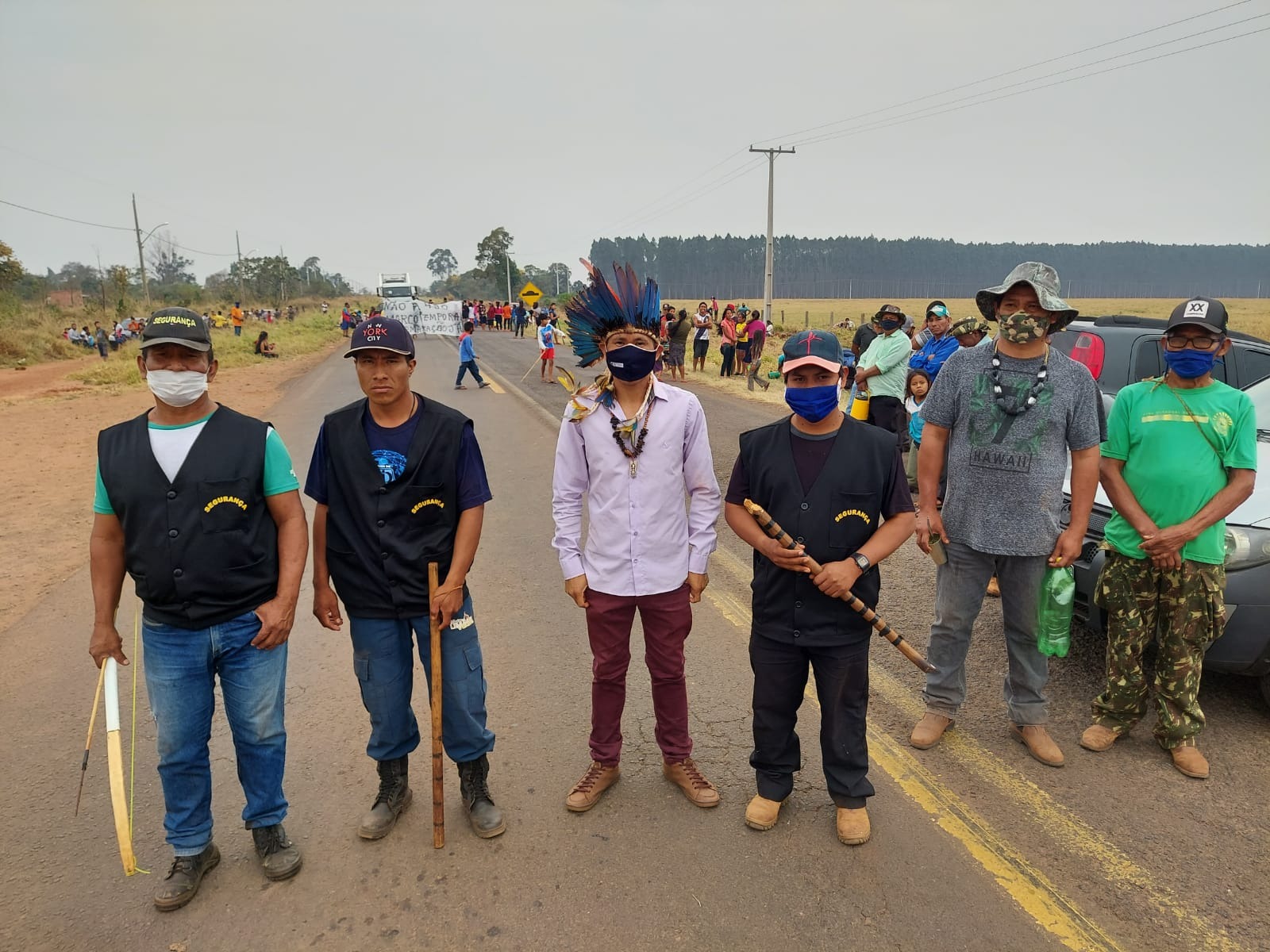 Contra o Marco Temporal, indígenas amambaienses fecham rodovias nesta quarta, 15 Foto: Raquel Fernandes