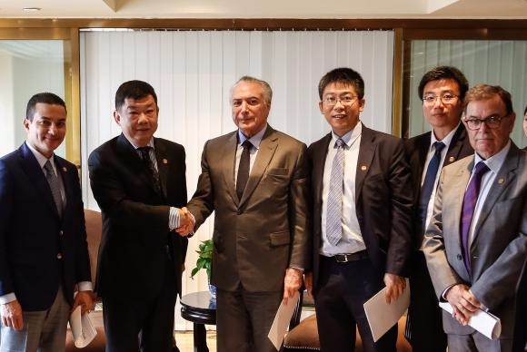 Pequim/China - O presidente Michel Temer se encontra com Sun Yafang, presidente do conselho da Huawei (Isac Nóbrega/PR)