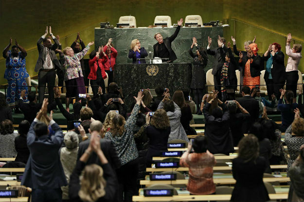 Evento da CSW61 na Assembleia Geral da ONU ,com a atriz, Patricia Arquette.Foto: ONU Mulheres//Ryan Brown
