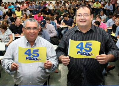 PSDB de Amambai oficializa candidatura de Dr. Bandeira a prefeito Valter Brito e Dr. Bandeira (D) / Foto: Divulgação
