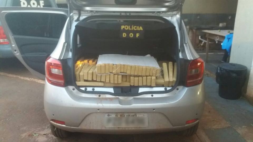 DOF apreende veículo com droga na MS-156