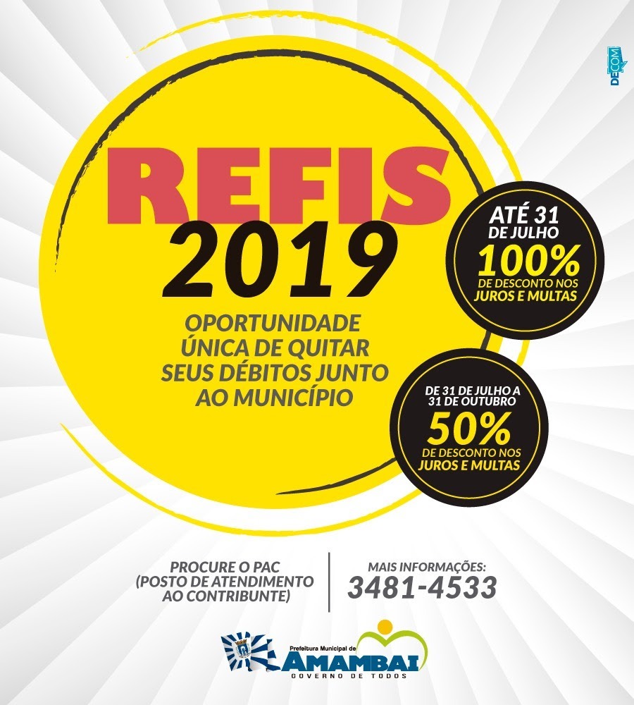 REFIS é aprovado pela Câmara e contribuintes podem quitar dívidas sem juros REFIS é aprovado pela Câmara e contribuintes podem quitar dívidas sem juros