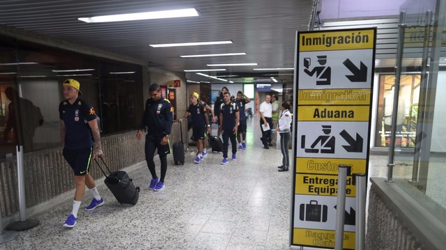 Brasil chega a Barranquilla para pegar a Colômbia Foto: Divulgação