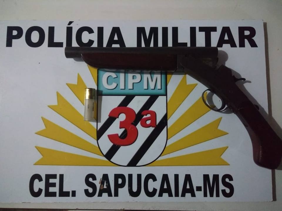 Polícia Militar apreende arma de fogo, em Cel. Sapucaia