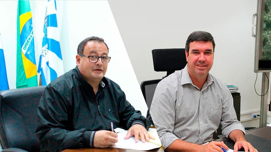 Prefeito de Amambai, Dr. Bandeira e secretário estadual, Eduardo Riedel / Foto: Reprodução