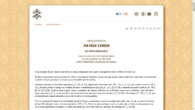 José é a presença silenciosa daquele que se fez pai do Deus humano. Na Carta Apostólica “Patris corde – Com coração de Pai”, o Papa descreve São José e anuncia o ano de 2021 dedicado à sua figura.