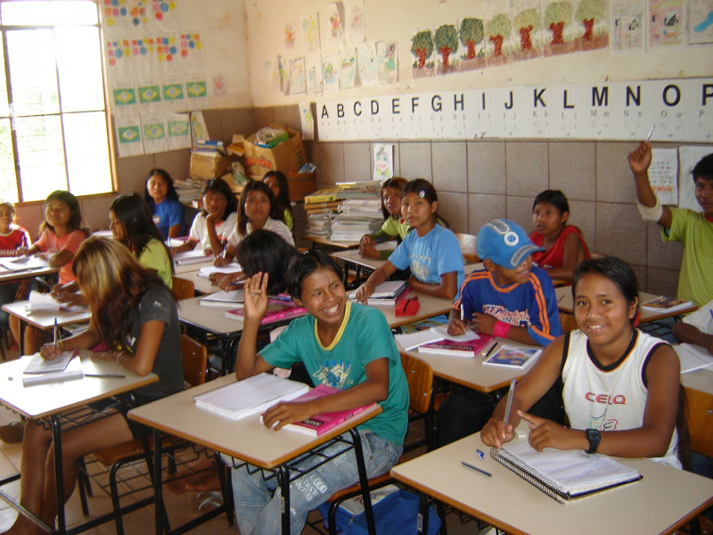 Na Escola Municipal Polo Indígena Mbo Erenda Tupã I Ñandeva, são mais de 400 alunos.