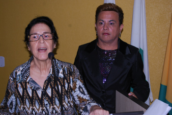 Professora Branca é indicada para receber Título de Cidadã Amambaiense Professora Branca durante solenidade em homenagem as mulheres realizada na Câmara de Vereadores de Amambai / Foto: Moreira Produções