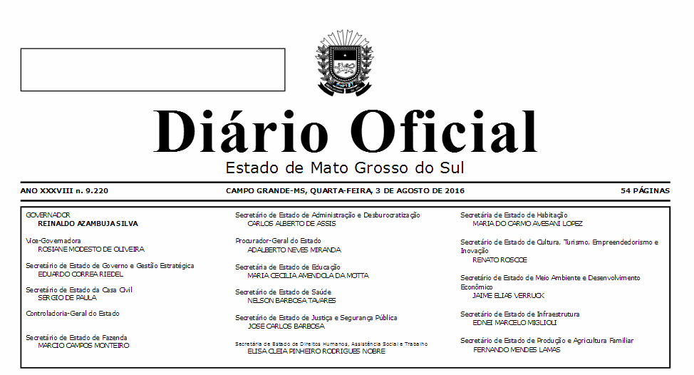 Diário Oficial traz a publicação da LDO para 2017 Divulgação