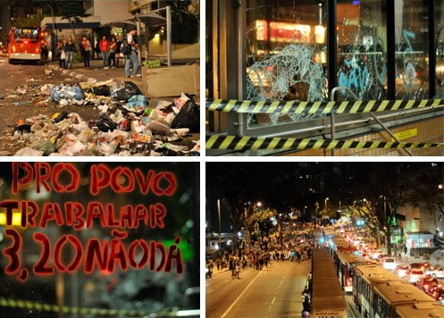 Conflito em SP é o maior contra aumento de ônibus Conflito em SP é o maior contra aumento de ônibus