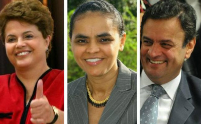 E/D- Presidenciáveis Dilma, Marina e AécioFoto; Divulgação