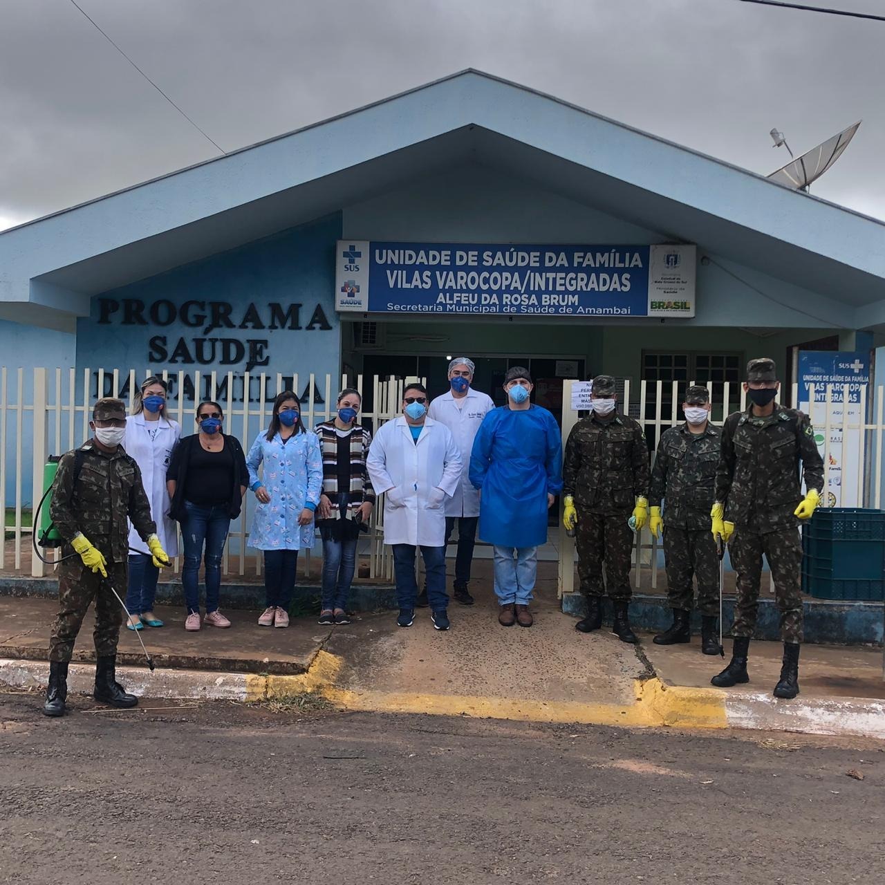 Prefeitura e Exército realizam higienização das unidades de saúde de Amambai Foto: Divulgação