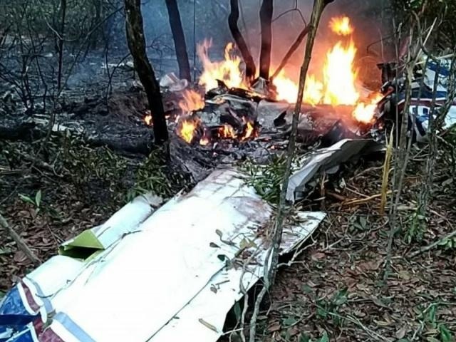 Avião caiu por volta das 6h e matou médico e esposa. (Foto: Direto das Ruas)