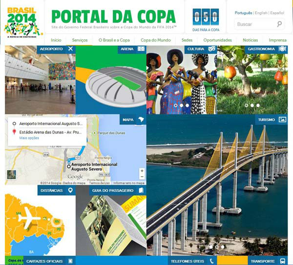 Portal da Copa lança um guia de serviços das cidades-sede