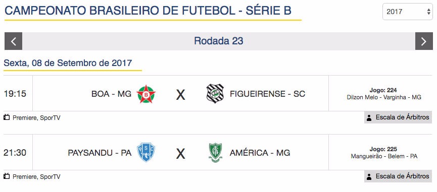 Jogos de Hoje (8) – Série B – 23ª rodada Jogos de Hoje (8) – Série B – 23ª rodada