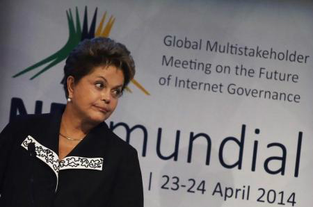 A presidente Dilma Rousseff participa da abertura da NETMundial, uma conferência sobre o futuro da governança da Internet, em São Paulo, nesta quarta-feira. 23/04/2014 