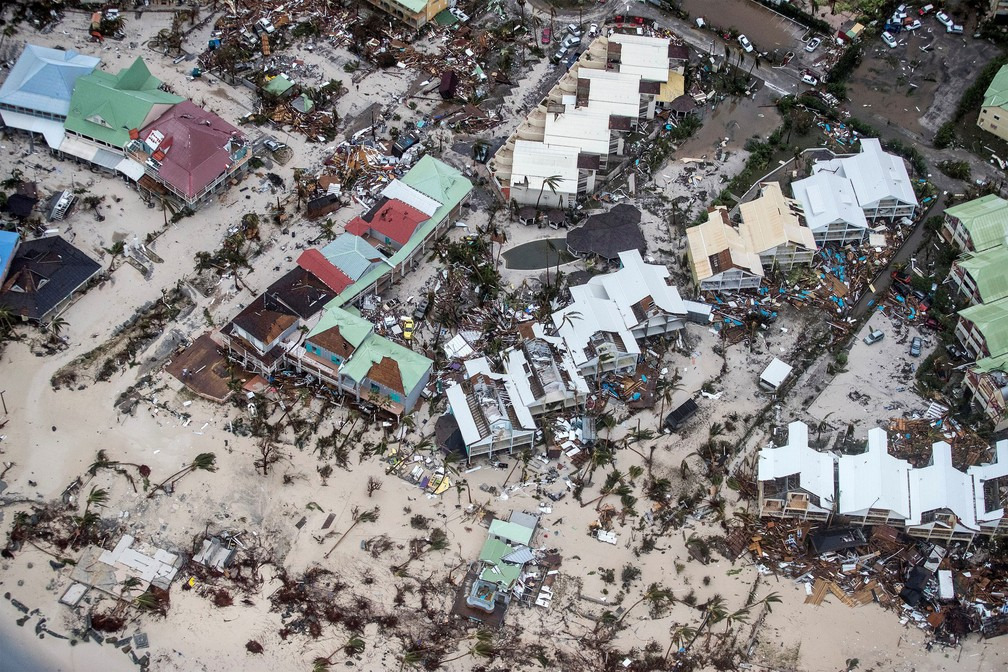 Destruição na Ilha de Saint Martin, no Caribe, após passagem do furacão Irma / Foto: Divulgação