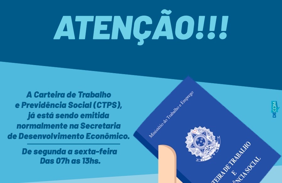 Carteiras de Trabalho já estão sendo emitidas normalmente em Amambai Carteiras de Trabalho já estão sendo emitidas normalmente em Amambai