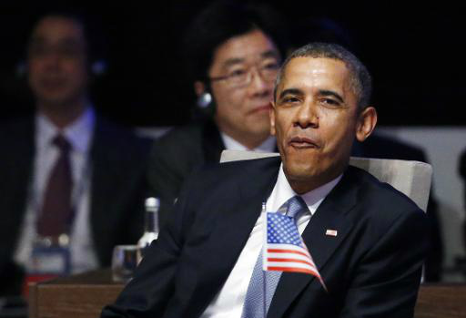O presidente americano Barak Obama durante a abertura da reunião sobre segurança nuclear em Haia, Holanda (Pool/AFP, Yves Herman)