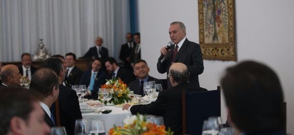 Brasília - O presidente Michel Temer toma café da manhã com a base aliada da Câmara dos Deputados e ministros (Antonio Cruz/Agência Brasil)
