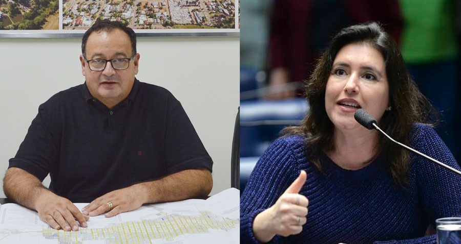 E/D - Prefeito Dr. Bandeira e a senadora Simone Tebet (MDB/MS) / Foto: Divulgação