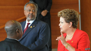 Dilma com presidente de Uganda e de Djibuti 