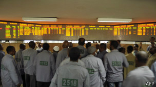 Bolsa de commodity em Adis Abeba, capital da Etiópia: investimentos em alta