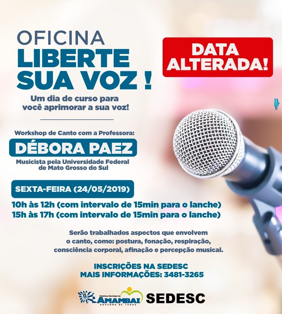 Prefeitura de Amambai realiza workshop de canto para músicos