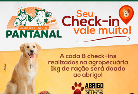 Campanha em Facebook garante doação de ração para ONG em Amambai A cada oito Check-ins na página da agropecuária, um quilo de ração será doado à ONG / Foto: Divulgação
