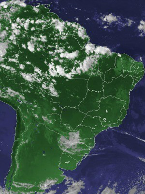 Imagem de satélite capturada na tarde destasegunda-feira (25) (Foto: Reprodução/Cptec/Inpe)