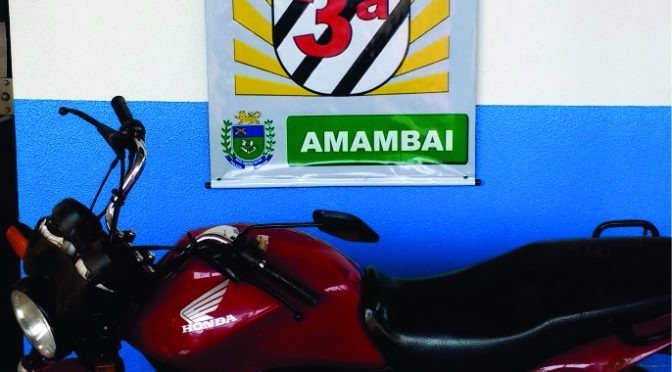 CPA-1/3ªCIPM: Policia Militar recupera moto em Amambai