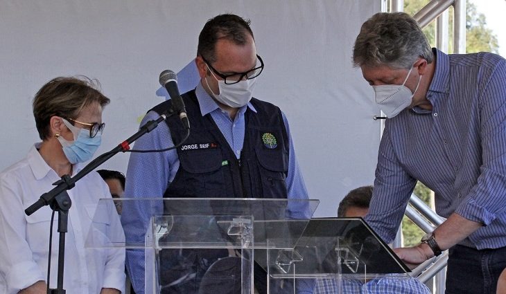 MS poderá ficar entre os cinco maiores produtores de peixe do Brasil O ato foi feito pelo secretário nacional de Pesca e Aquicultura, Jorge Seif Júnior, junto com a ministra da Agricultura, Tereza Cristina./ Foto: Chico Ribeiro