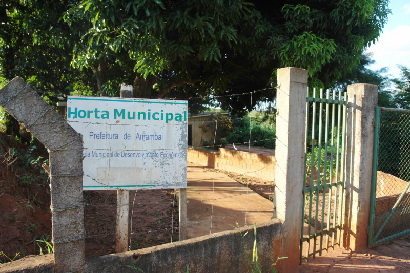 A horta municipal está instalada numa área de 4 hectares, ao lado do conjunto habitacional Eliseu Silveira Dutra. 