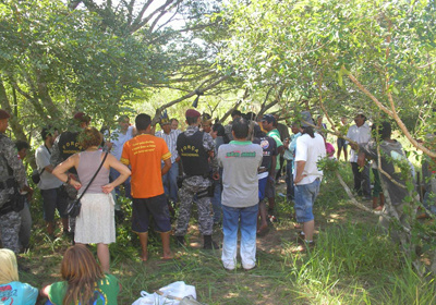 Comitiva do governo e Força Nacional no acampamento Pyelito Kue-Mbarakay- Foto: Neppy Divulgação