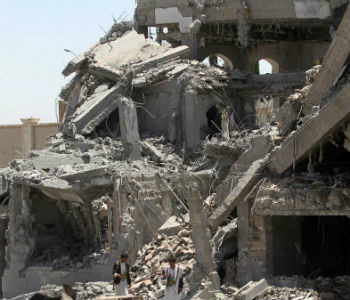 Escola destruída pelo conflito no Iêmen. Foto: Unicef/Mohammed Mahmoud