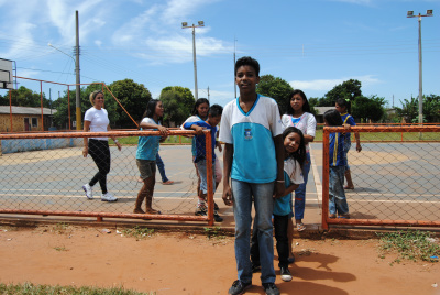 Quadra de esportes da EM João Rodrigues, localizada na vila Nossa Senhora AparecidaFoto: Moreira Produções