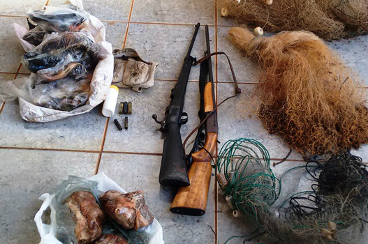 Funcionários de uma fazenda praticavam caça e pesca predatória na propriedade rural / Foto: PMA