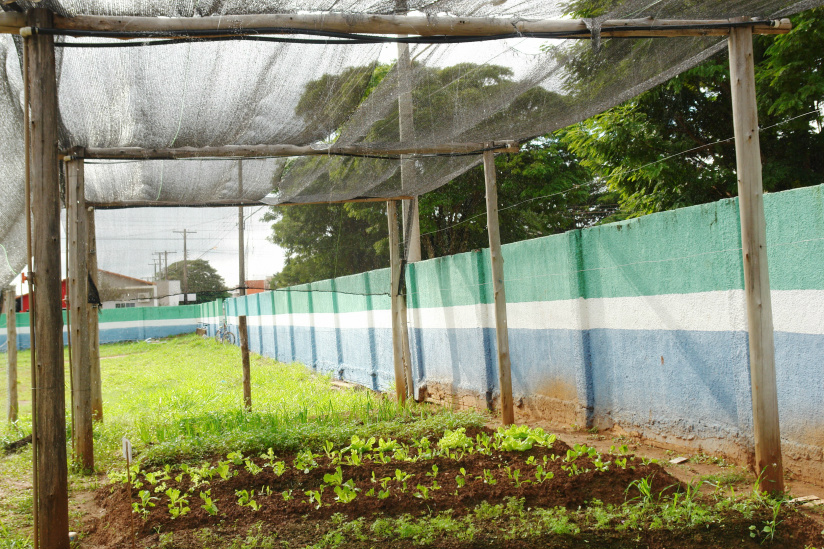 A horta recebeu uma estufa da SED que será instalada ainda este ano / Foto: Moreira Produções