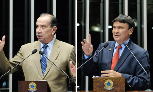 Senadores Aloysio Nunes (PSDB-SP) e Wellington Dias (PT-PI) - Foto: Pedro França/Agência Senado