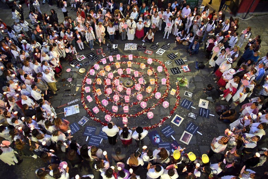 O primeiro ato da caminhada foi dedicado à vereadora Marielle Franco, sendo conduzido pela ONU Mulheres. Foto: UIM