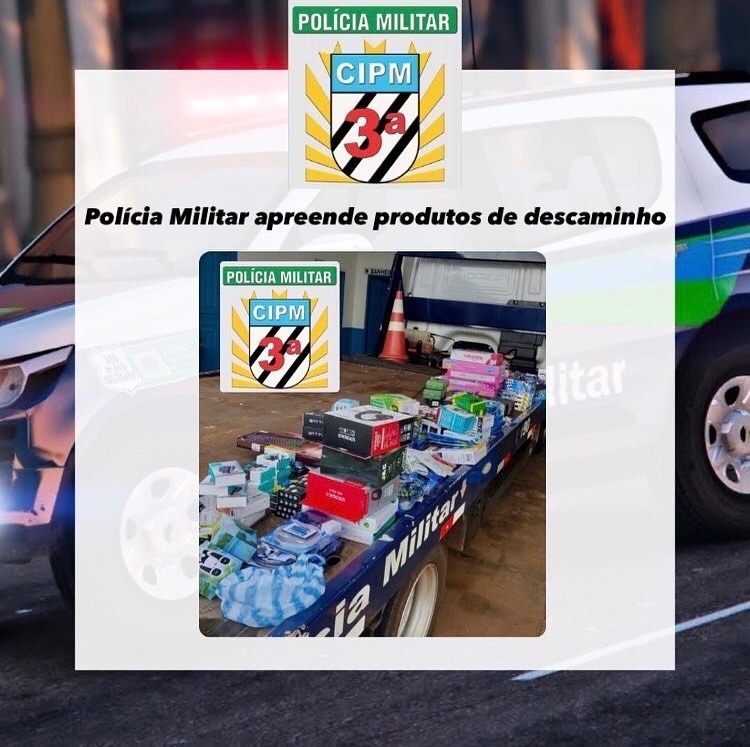 Polícia Militar de Amambai apreende produtos de descaminho Foto: 3ª CIPM