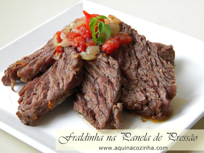 Receita de domingo: fraldinha na Panela de Pressão Receita de domingo: fraldinha na Panela de Pressão