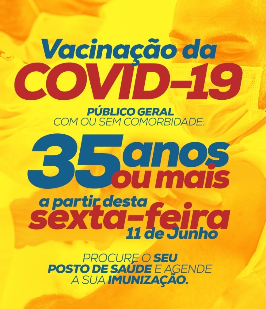 Amambai abre nesta sexta (11) vacinação para público geral com 35 anos ou mais Arte: Decom
