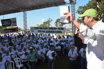 Presidente da Federação da Agricultura e Pecuária (Sistema Famasul), Eduardo Riedel, durante manifestação / Foto: Divulgação