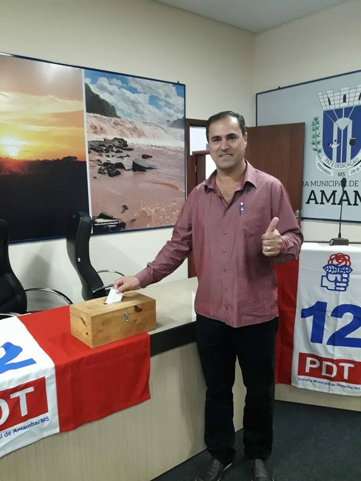 Presidente do PDT de Amambai, vereador Geverson Vicentim / Foto: Jorge Pacheco