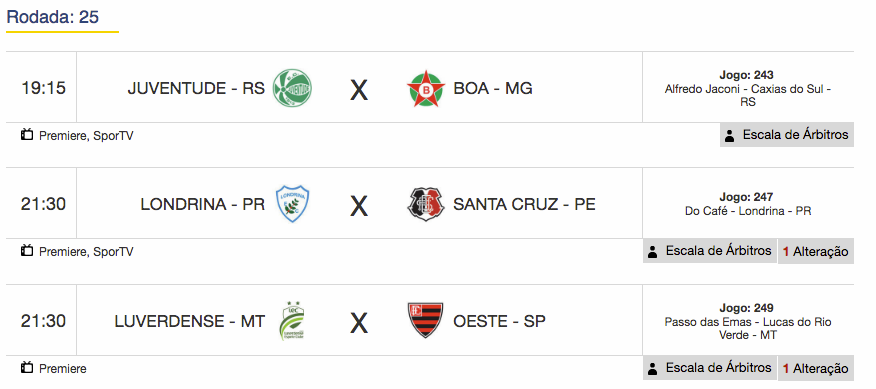 Jogos de hoje - Brasileiro Série B - 25ª Rodada Jogos de hoje - Brasileiro Série B - 25ª Rodada