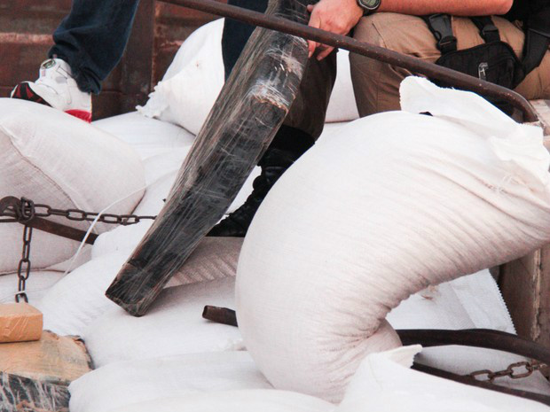 PF apreendeu na noite de ontem 4480kg de maconha e 394 de fármaco que seria usado no acréscimo de cocaína / Foto: Divulgação  